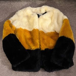 Multi color fur coat